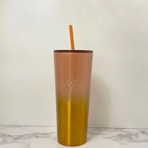 Starbucks Rose Gold Pink Glitter Metallic Travel Tumbler Stainless 24 ounce